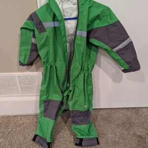 Oaki Green and Gray Kids' Rain Suit